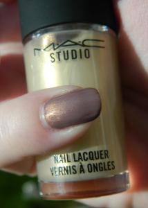 MAC gold over taupe